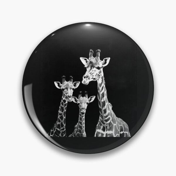 Item preview, Black and White Giraffe Family Portrait Art designed and sold by inkoutninja.