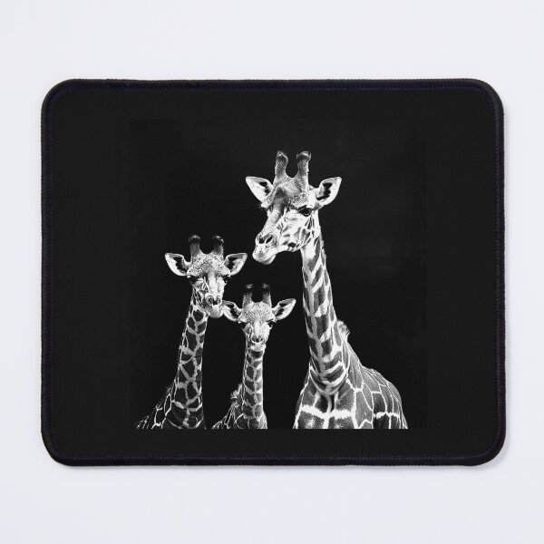 Item preview, Black and White Giraffe Family Portrait Art designed and sold by inkoutninja.