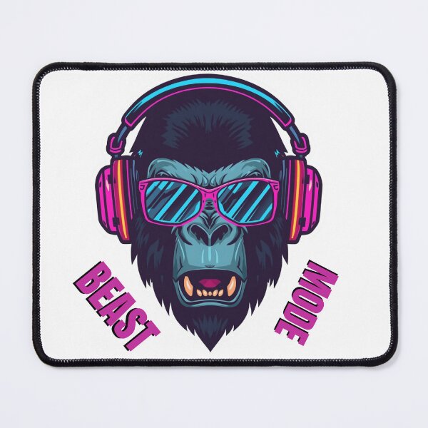 Item preview, Beast Mode - Cyberpunk Rockstar Neon Gorilla designed and sold by BrokenVibe.