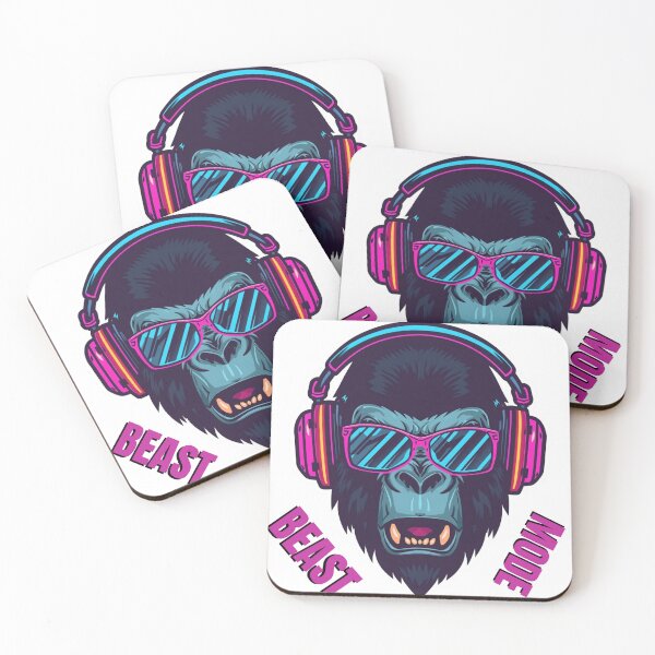 Item preview, Beast Mode - Cyberpunk Rockstar Neon Gorilla designed and sold by BrokenVibe.