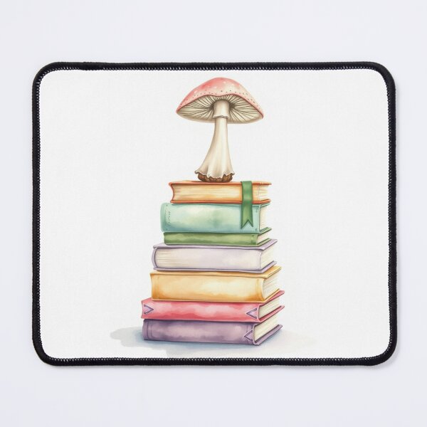 Item preview, Watercolor Mushroom Stacked on Pastel Books designed and sold by Vida e Arte.