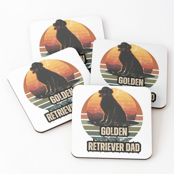 Item preview, Vintage Golden Retriever Dad Retro Sunset Landscape T-Shirt designed and sold by Meharshop.