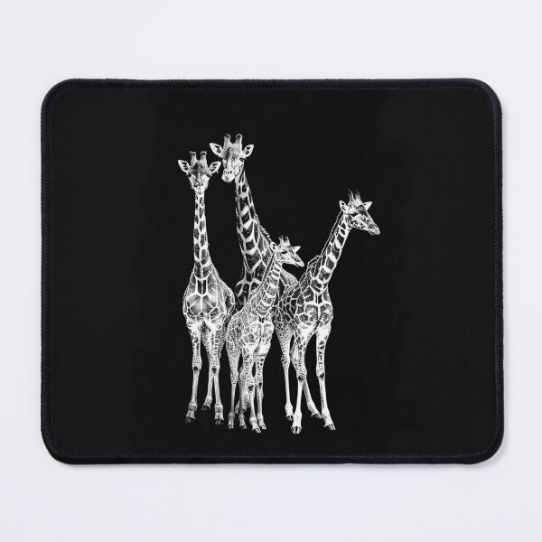 Item preview, Black and White Giraffe Herd Safari Art designed and sold by inkoutninja.
