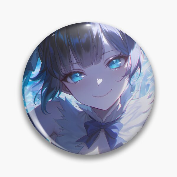 Item preview, Hestia Danmachi Sparkling Crystal Blue Eyes Icy Glow Waifu Portrait designed and sold by SuperTeamCanada.