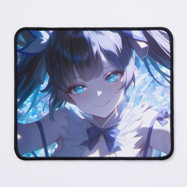 Item preview, Hestia Danmachi Sparkling Crystal Blue Eyes Icy Glow Waifu Portrait designed and sold by SuperTeamCanada.