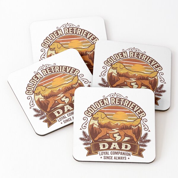 Item preview,  Golden Retriever Dad Retro Wilderness Sunset Print Design designed and sold by Meharshop.