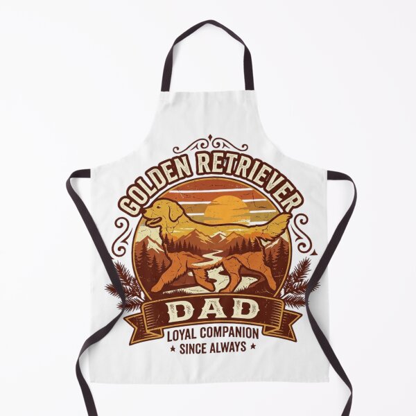 Item preview, Golden Retriever Dad Retro Wilderness Sunset Print Design designed and sold by Meharshop.