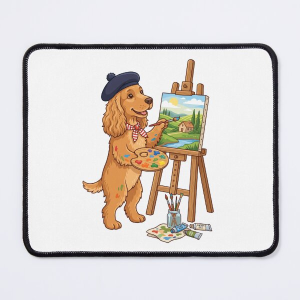 Item preview, Cocker Spaniel Artist Painter Easel Fine Art designed and sold by PictoVibe.