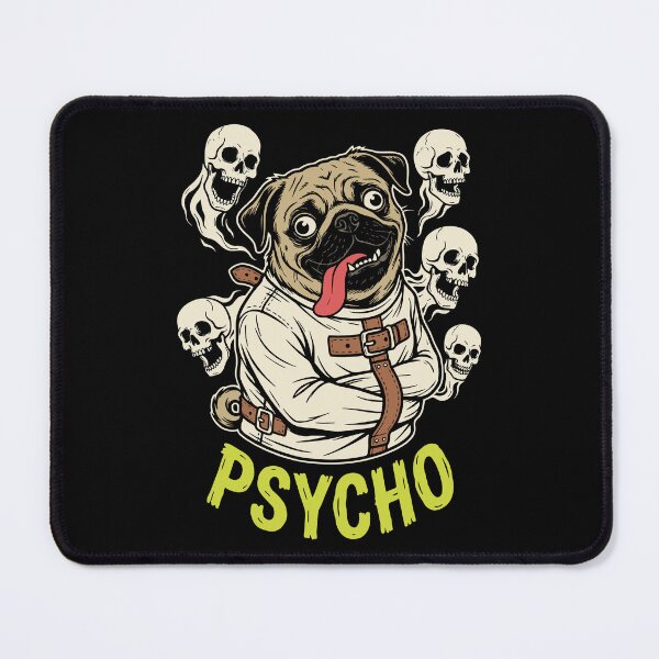 Item preview, Psycho Pug in Straitjacket Creepy Cute Art designed and sold by fabiandesigns88.