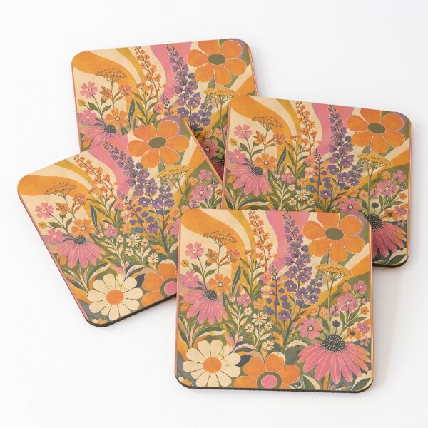 Item preview, 70s Retro Psychedelic Floral Explosion Art  designed and sold by ChubbyGoong.