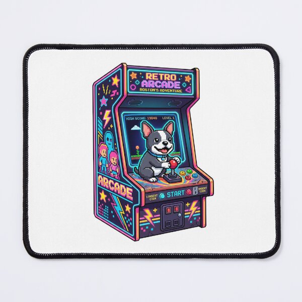 Item preview, Boston Terrier Retro Arcade Gamer 80s Neon Machine designed and sold by PictoVibe.