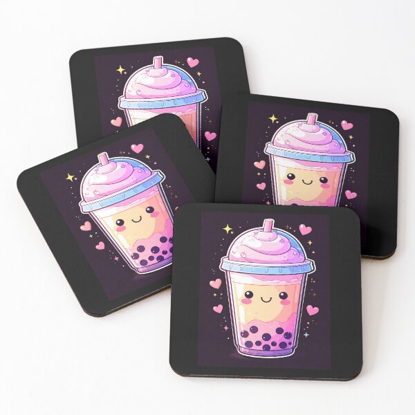 Item preview, Sweet Pastel Pink Kawaii Boba Milk Tea designed and sold by Shiv-Shop9494.