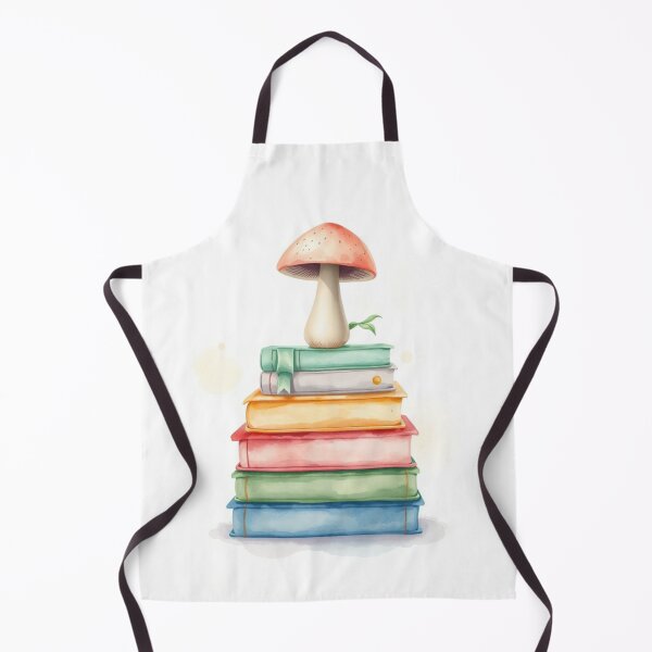 Item preview, Watercolor Mushroom on Pastel Stacked Books designed and sold by Vida e Arte.