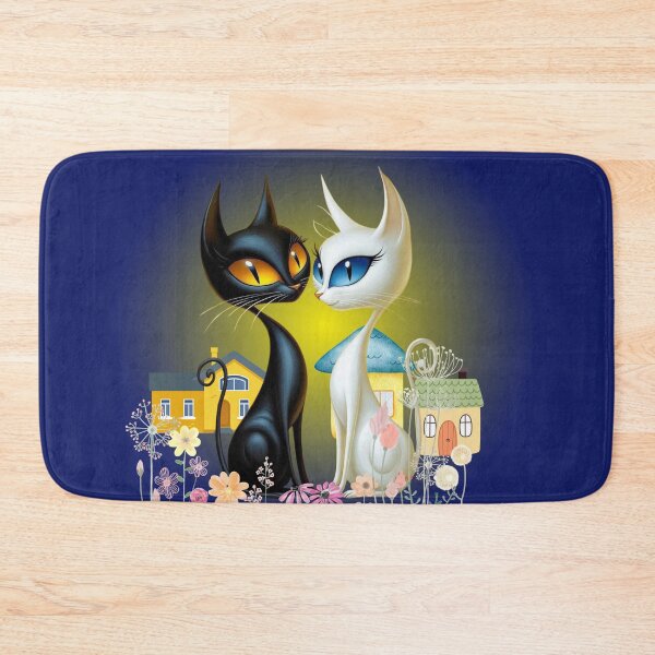 Item preview, Black and White Cats in Love Illustration designed and sold by A touch of creativity.