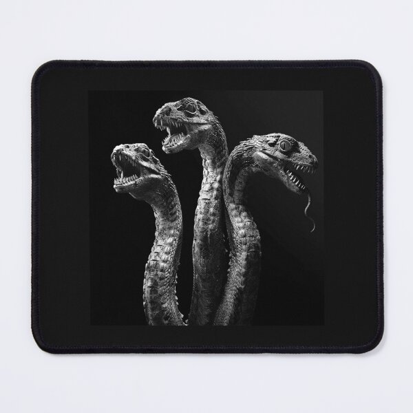Item preview, Black and White Three Headed Hydra Serpent Art designed and sold by inkoutninja.