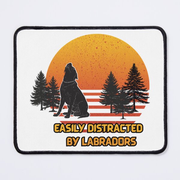 Item preview, Easily Distracted by Labradors Vintage Retro Sunset T-Shirt designed and sold by Meharshop.