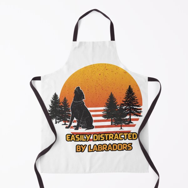Item preview, Easily Distracted by Labradors Vintage Retro Sunset T-Shirt designed and sold by Meharshop.