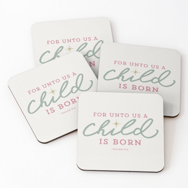 Item preview, For Unto Us a Child Is Born Isaiah 9:6 Christmas Bible Verse Christian Scripture Art designed and sold by Blessed Be Your Name.