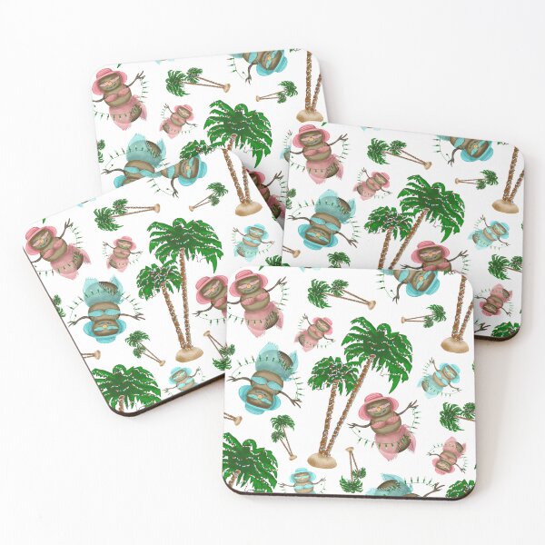 Item preview, Sand Women and Palm Trees in Lights- Part of Coastal Christmas Collection in Pink, Blue and Sand designed and sold by PD-Coastal.