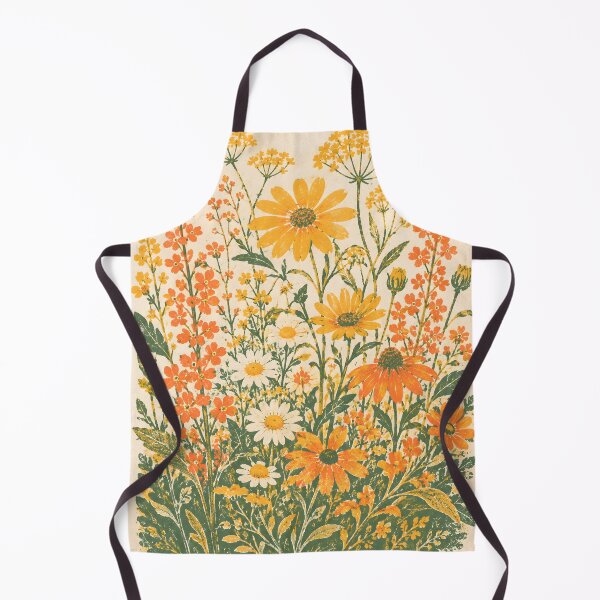 Item preview, Vintage 70s Wildflower Meadow Crayon Art designed and sold by ChubbyGoong.
