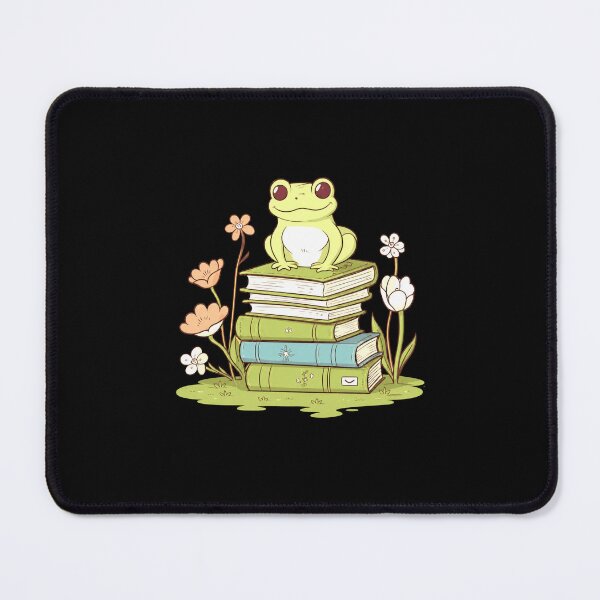 Item preview, Cute Frog Sitting On Book Stack Cozy Reader Cottagecore Design designed and sold by MiALopezArt.