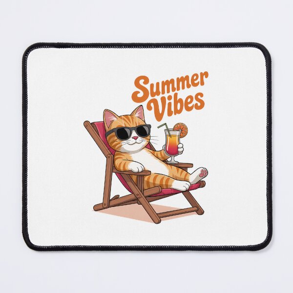 Item preview, Summer Vibes Cat Cute Cat designed and sold by SapfireStuArt.