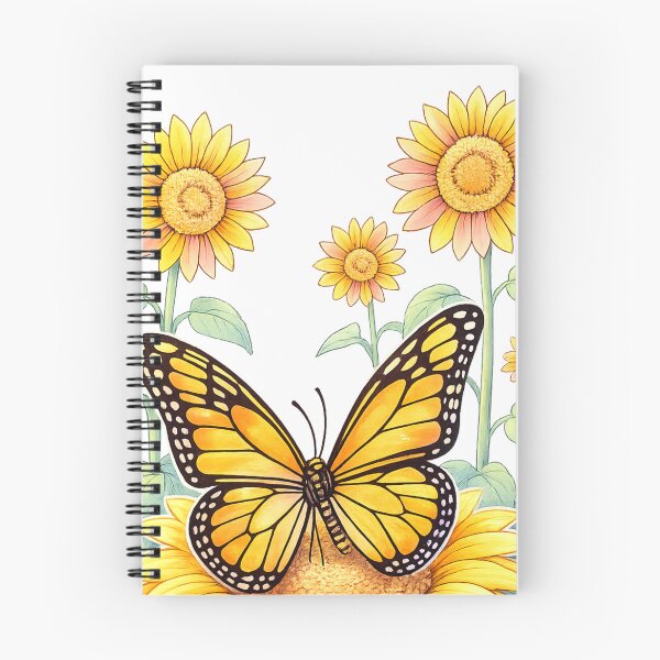 Item preview, Monarch Butterfly Sunflower Art – Watercolor Garden designed and sold by SoftSproutstu.