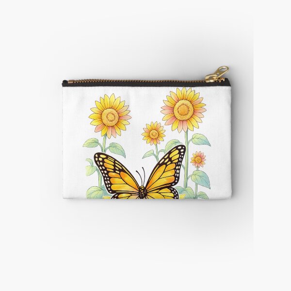 Item preview, Monarch Butterfly Sunflower Art – Watercolor Garden designed and sold by SoftSproutstu.