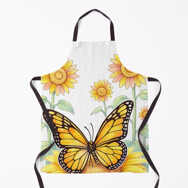 Item preview, Monarch Butterfly Sunflower Art – Watercolor Garden designed and sold by SoftSproutstu.