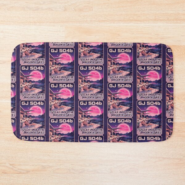 Item preview, GJ 504b Magenta Planet Retro NASA Travel Poster designed and sold by RetroRewind Studio.