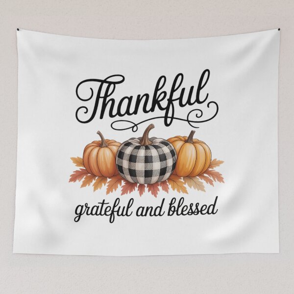 Item preview, Thankful Grateful Blessed Thanksgiving Buffalo Plaid Thanksgiving Family designed and sold by SapfireStuArt.
