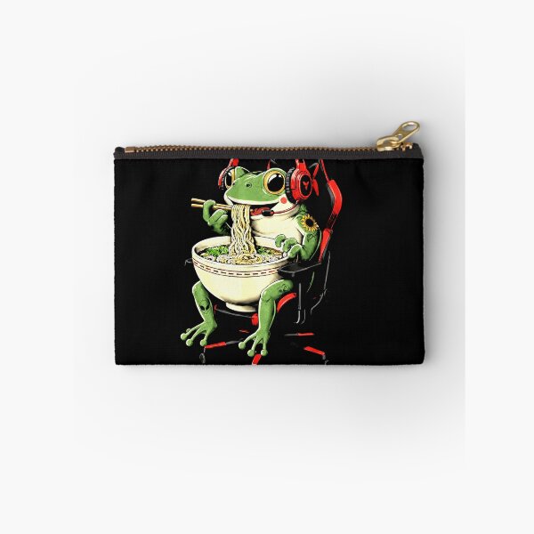 Item preview, Funny Gamer Frog Eating Ramen While Streaming Anime Style designed and sold by MiALopezArt.