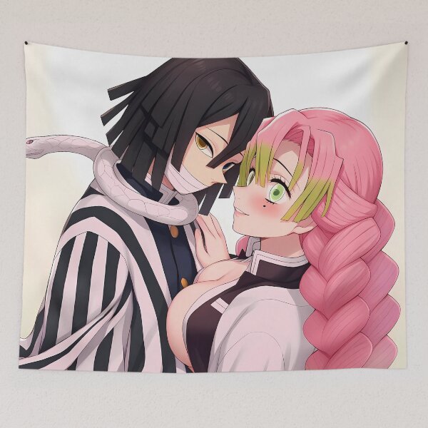 Item preview, Obanai Iguro Demon Slayer Closeup Romance With Mitsuri designed and sold by Spraykart.