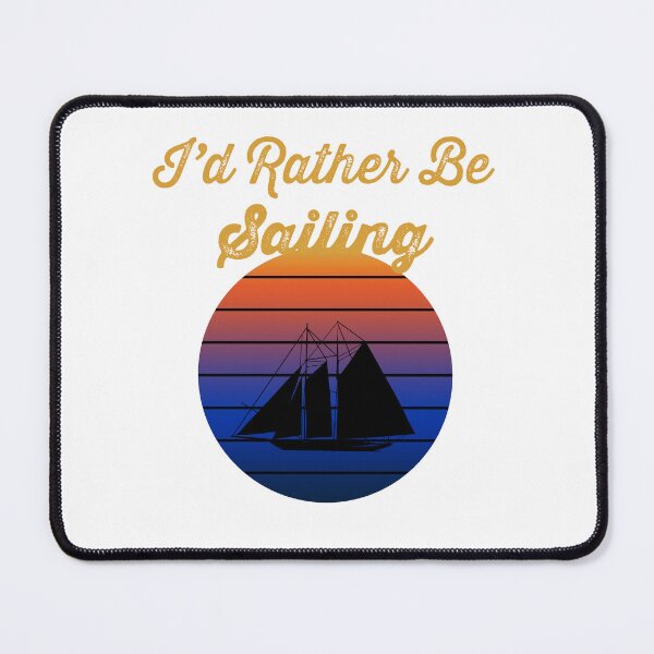 Item preview, I'd Rather Be Sailing Retro Sailboat Silhouette designed and sold by KTSubz Faith & Fun Designs.