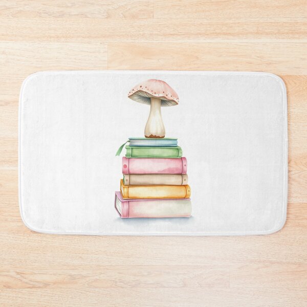 Item preview, Watercolor Pink Mushroom on Stacked Books designed and sold by Vida e Arte.