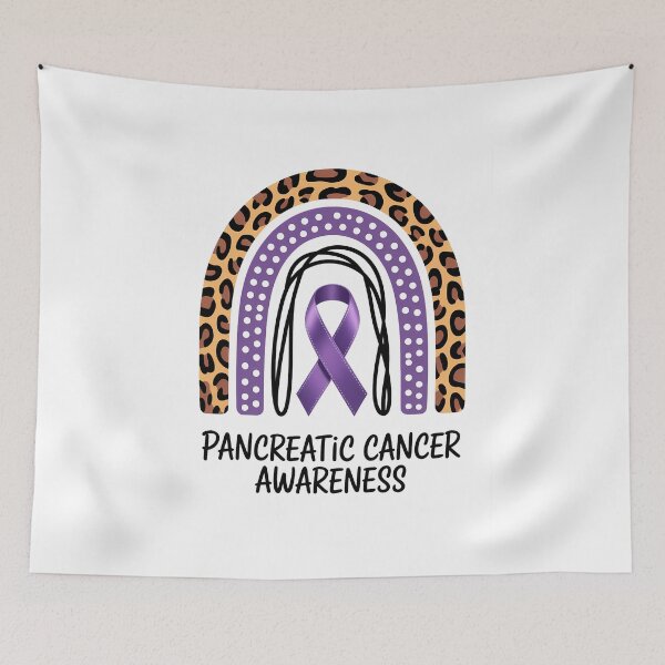 Item preview, Pancreatic Cancer Rainbow Purple Ribbon Pancreatic Cancer Awareness designed and sold by SapfireStuArt.