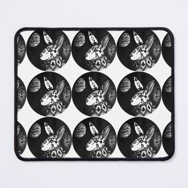 Item preview, White Rabbit Moon Lantern Circus & Tea Party | Alice In Wonderland Hare & Playing Cards | Dark Surreal Gothic Black & White Ink Dotwork Illustration Art | No AI | Groteskin designed and sold by Groteskin.
