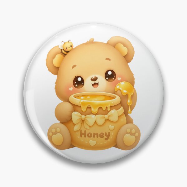 Item preview, Honeybun the Honey Pot Bear – Kawaii Sticker designed and sold by GiggleGlyphsX.