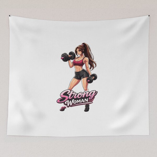 Item preview, Strong Woman Cute Anime Gym Girl Fitness designed and sold by Digistore1221.