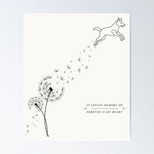 Item preview, Forever in My Heart Dog Memorial Dandelion Art designed and sold by Paw-Soul.