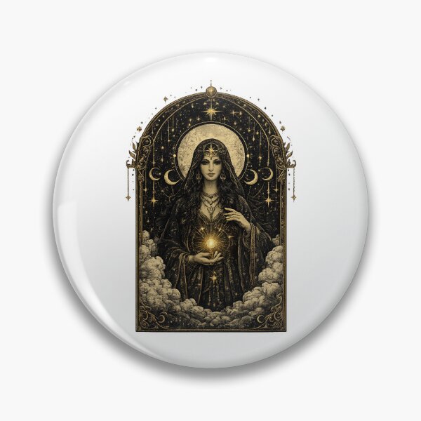 Item preview, Moon Goddess Oracle | Celestial Witch Vintage Occult Art | Mystic Priestess Illustration designed and sold by Mystic & Celestial Art.