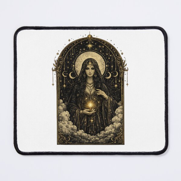 Item preview, Moon Goddess Oracle | Celestial Witch Vintage Occult Art | Mystic Priestess Illustration designed and sold by Mystic & Celestial Art.