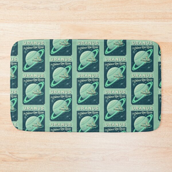 Item preview, Uranus Rings Retro NASA Travel Poster Emerald Resort designed and sold by RetroRewind Studio.