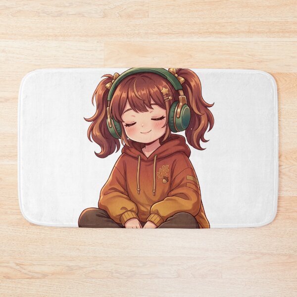 Item preview, Kawaii Anime Girl Headphones – Cute Cozy Hoodie Pastel Aesthetic 8K PNG Chill Vibe Art designed and sold by krishna-artdesigns.