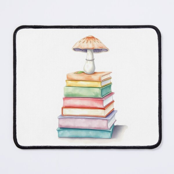 Item preview, Watercolor Mushroom Perched on Stacked Books designed and sold by Vida e Arte.