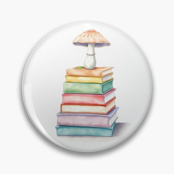 Item preview, Watercolor Mushroom Perched on Stacked Books designed and sold by Vida e Arte.