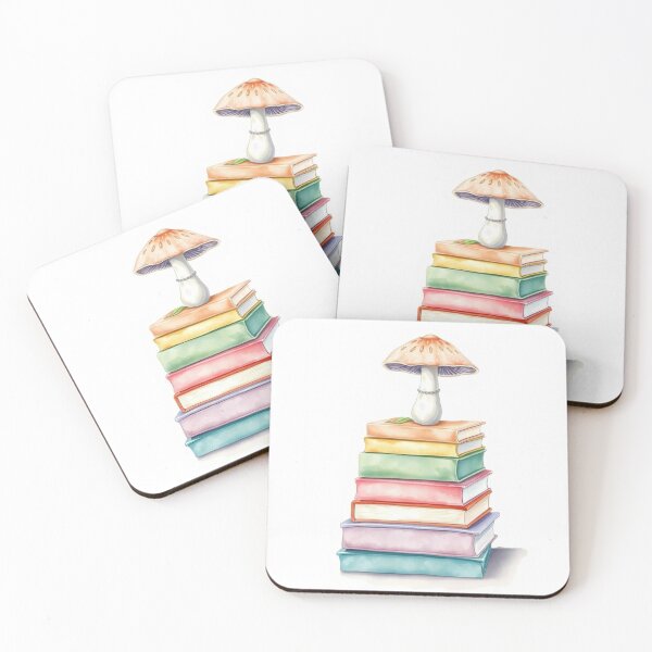 Item preview, Watercolor Mushroom Perched on Stacked Books designed and sold by Vida e Arte.
