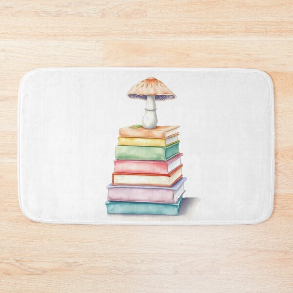 Item preview, Watercolor Mushroom Perched on Stacked Books designed and sold by Vida e Arte.