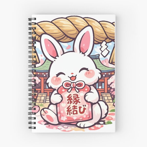 Item preview, Kawaii Matchmaking Rabbit at Japanese Shrine – Enmusubi Lucky Charm Sticker designed and sold by kawaii animal store (in Japan).