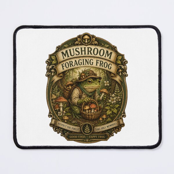 Item preview, Mushroom Foraging Frog Vintage Woodland Cottagecore Frog Sticker designed and sold by MrDev.